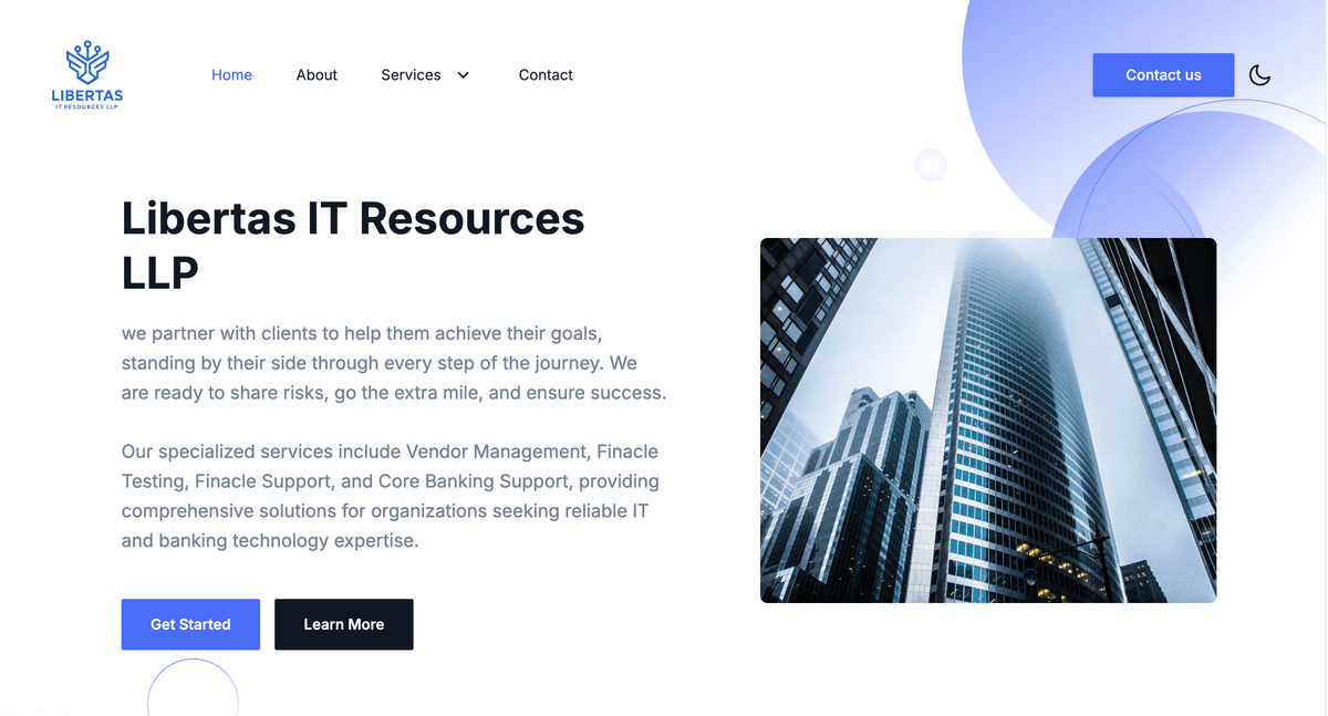 Libertas landing page